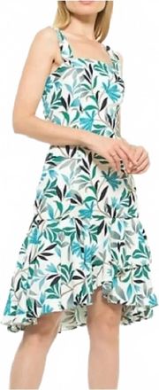 Alexia Admor Ariana Linen Blend Flounce Midi Dress In Blue Multi