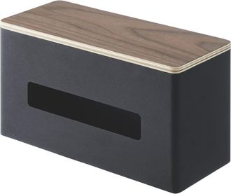 Yamazaki Tableware Caja de pa&ntilde;uelos de doble cara l26 cm - negro