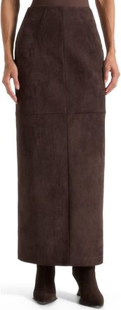 Mani&egrave;re De Voir Celie Suede Maxi Skirt in Brown at Nordstrom, Size 12