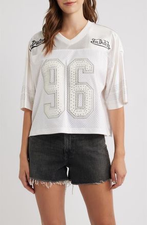 Von Dutch Cropped Football Jersey in Gardenia at Nordstrom, Size X-Large
