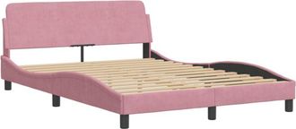 vidaXL Vidaxl - Cama con cabecero sin colchón terciopelo rosa 140x200 cm