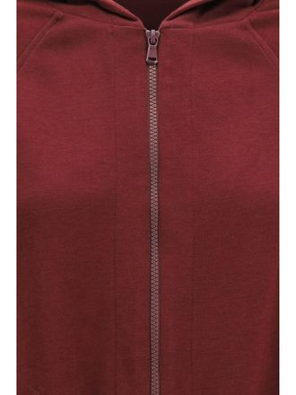 Brunello Cucinelli Womens Long-Sleeve Zip Hoodie Cabernet Cotton Sweatshirts Sweater