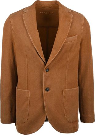 Circolo 1901 Fitted Caramel Blazer With Classic Two-Button Closure And Tailored Silhouette