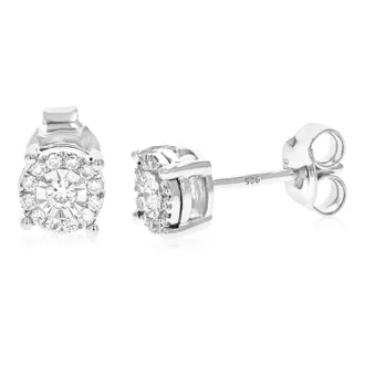 Vir Jewels 1/5 cttw Lab Grown Diamond Composite Earrings in Sterling Silver With Push Backs For Women