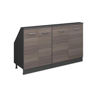 Vicco Armario De Cocina Para Techo Inclinado R-line, Gris Noble/antracita, 140 Cm Lote De 2, Vicco