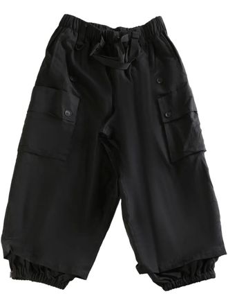 Yohji Yamamoto twill cargo trousers - Black