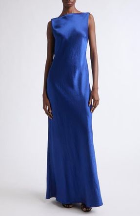 Jason Wu Cowl Back Satin Gown in Cobalt at Nordstrom, Size 6