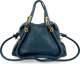 Chlo&eacute; Paraty Quilted Leather Blue Leather Handbag (Pre-Owned)