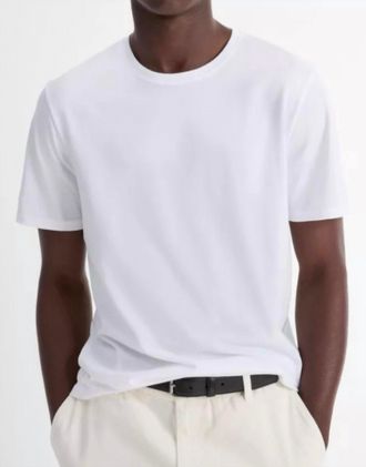 Vince Garment Dye Short Sleeve Crew T-Shirt In Optic White