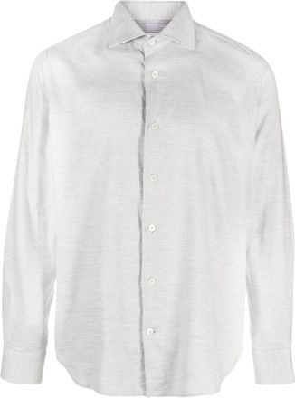 Eleventy Dandy long-sleeved cotton-lyocell shirt - men - Cotton/Lyocell - 40 - Grey