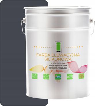OEM Pintura De Silicona Para Fachadas, Color Gris Acero, Tono 7024, 10 L
