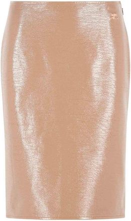 Courr&egrave;ges bronzer vinyl skirt