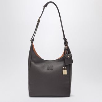 Miu Miu Brown hammered leather shoulder bag