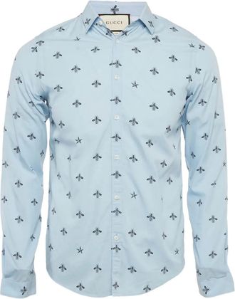 Gucci T-shirt con stampa Bee - Blu