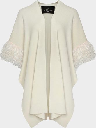Gorski Knit Wool Vest With Mongolian Lamb Cuffs