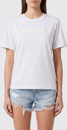 Diesel T-shirt girocollo in misto cotone con logo applicato sul davanti