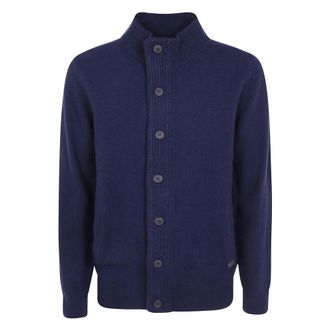 Barbour Essential Patch Zip Through - Heren - Truien - Blauw - Maat: M Wol