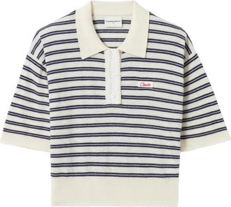 Claudie Pierlot Polo a righe con ricamo - Toni neutri