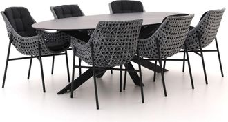 Manifesto Furniture Manifesto Novara/Furato ellips 240cm dining tuinset 7-delig