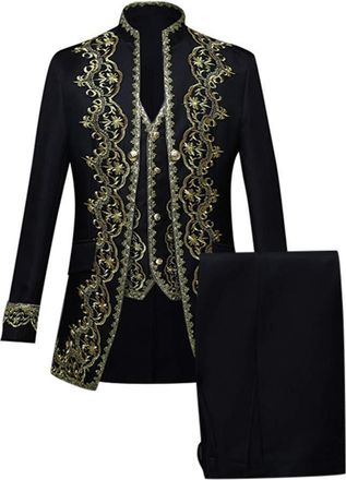 Generic Gothic Style Yard Suit, Mens Long-Sleeved Suit Casual, Mens Crazy Prom Suits for Men, Mens Performance Costume in European Style, Military Mens Tuxedo