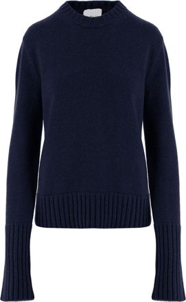 SA SU PHI Navy Knit Ribbed Cashmere Sweater