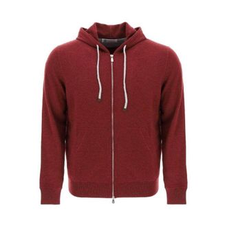 Brunello Cucinelli Red Wool Zip Hoodie, Brand Size 64 (US Size 54)