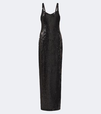 Balmain Abito lungo con paillettes