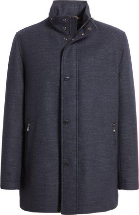 BOSS Camron Wool Blend Coat in Dark Blue at Nordstrom, Size 40 - Regular