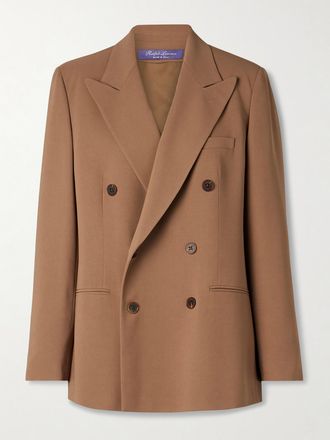 Ralph Lauren Collection Blazer Doppiopetto In Crêpe Harlee - Marrone