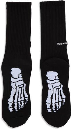 Market Skeleton Foot Crew Socks in Black at Nordstrom