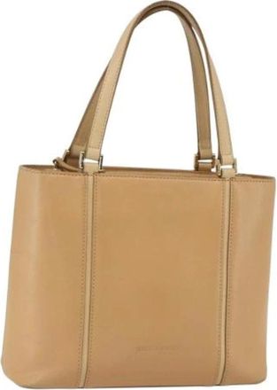 Burberry Pre-owned Handbags, female, Beige, Size: ONE SIZE Pre-owned Leather Handbag