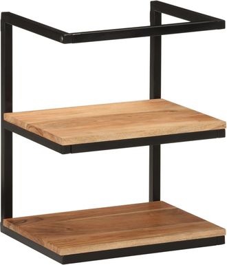 vidaXL Vidaxl - Estante De Pared Madera Maciza De Acacia Y Hierro 40x30x50 Cm
