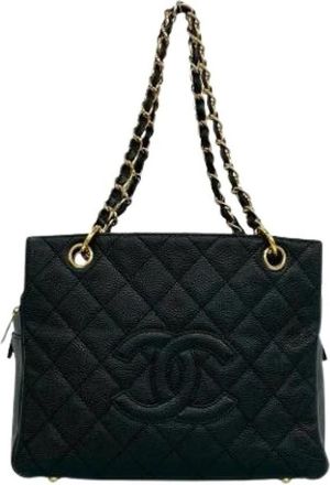 Chanel Pre-owned Vintage Schoudertas - Dames - Vintage Schoudertas - Zwart - ONE Size - Leer - Vintage