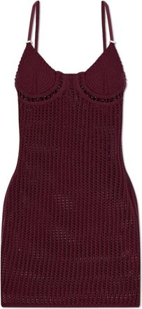 The Attico Il Primo Bagno Mini Jurk - Dames - Korte kleedjes - Rood - M - Katoen - Kleedjes