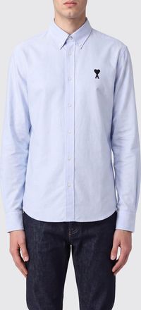 Ami Camicia slim fit in cotone con colletto button-down e logo ricamato