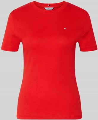 Tommy Hilfiger Slim Fit T-Shirt aus reiner Baumwolle in Rot, Gr&ouml;&szlig;e XL