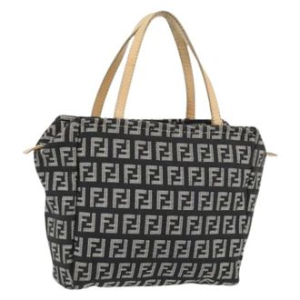 Fendi Pre-owned Handbags, female, Black, Size: ONE SIZE Pre-owned Vintage Zucchino Canvas Hand Bag