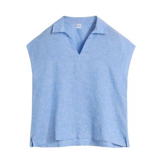 Aspesi Tunics, female, Blue, Size: 2XS Cotton Poplin Top