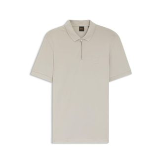 BOSS Stretch-cotton slim-fit polo shirt with logo patch
