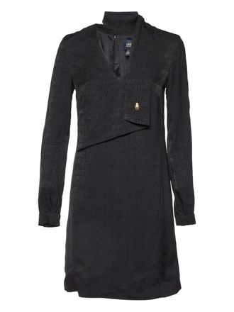 Cavalli logo-jacquard midi dress - Black
