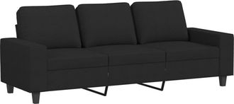 vidaXL Sof&aacute; De 3 Plazas De Tela Negro 180 Cm Vidaxl