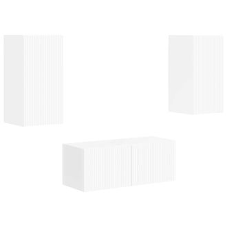 vidaXL Conjunto De Mueble De Tv 2 Pcs Brillante Madera De Ingenier&iacute;a Vidaxl