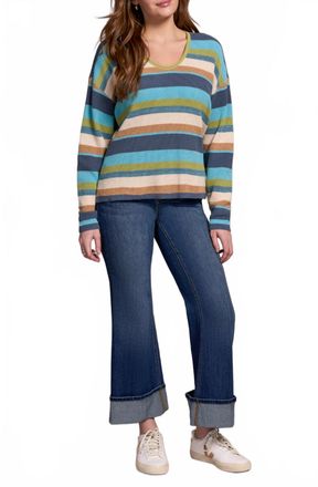 Tribal U-Neck Sweater In Wasabi