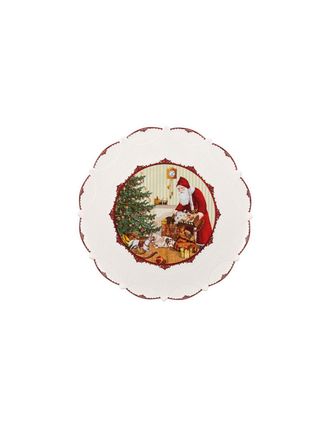 Villeroy & Boch Toys Fantasy Plato Grande De Pasteler&iacute;a Pap&aacute; Noel, Porcelana, Multicolor, 42x42 Cm