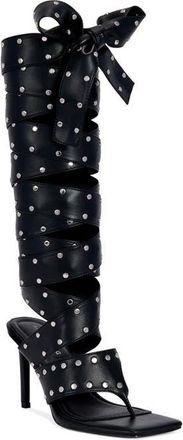 Azalea Wang Sodalite Wrap Sandal in Black at Nordstrom, Size 8.5