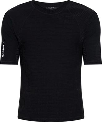 Balmain T-shirt con motivo geometrico - Nero