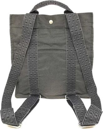 Herm&egrave;s Pre-owned Canvas backpacks - Dames - Vintage Rugzakken - Grijs - ONE Size - Tweed - Vintage