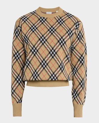 Burberry Men & apos;s Vintage Check Knit Crewneck Sweater