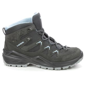 Lowa Sirkos Evo GTX Mid Suede Textile Womens Lace Up Boots - Anthracite Ice Blue - Size:UK 4.5