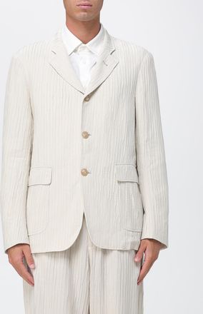 Emporio Armani Blazer monopetto in viscosa con tasche a toppa